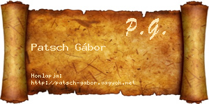Patsch Gábor névjegykártya