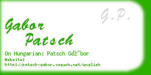 gabor patsch business card